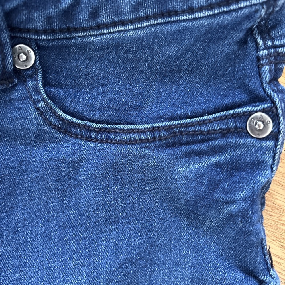 Gap Jeans Girls Sz 14 Blue Super Skinny Adjustable Waist 5 Pocket Button Closure - Picture 4 of 11